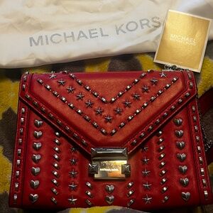 Michael Kors Whitney Red Shoulder Bag